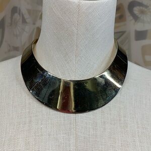 RJ GRAZIANO Vintage Gold Plated Space Age Bold 80s Bib Collar Choker Necklace